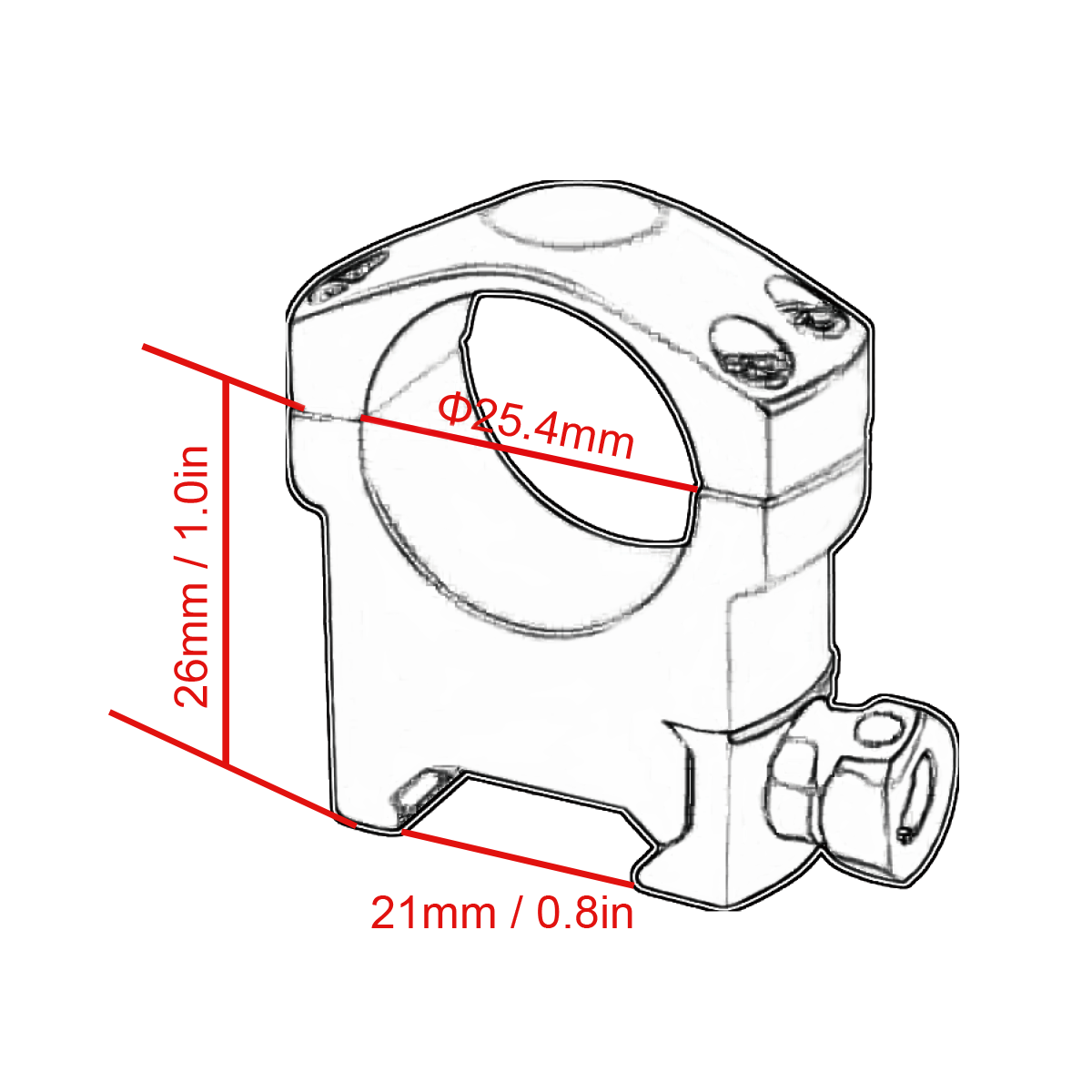Кольца Vector Optics, D25,4мм, средние, H25.4мм, weaver, 4 винта (SCTM-37) на винтах — интернет-магазин «Комбат»