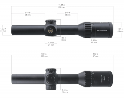 Фото  Continental X6 1-6x24 Tactical, сетка Tactical Dot Mil, 30 мм, тактические барабаны, азотозаполненный, с подсветкой  (SCOC-23T)
